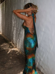 AZORES MAXI DRESS MOODY LEOPARD