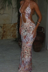 HARPER MESH MAXI DRESS AZULE