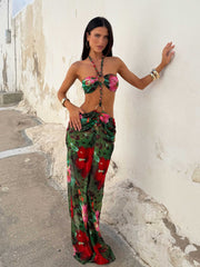 HAYAMI MAXI DRESS RUBY HIBISCUS