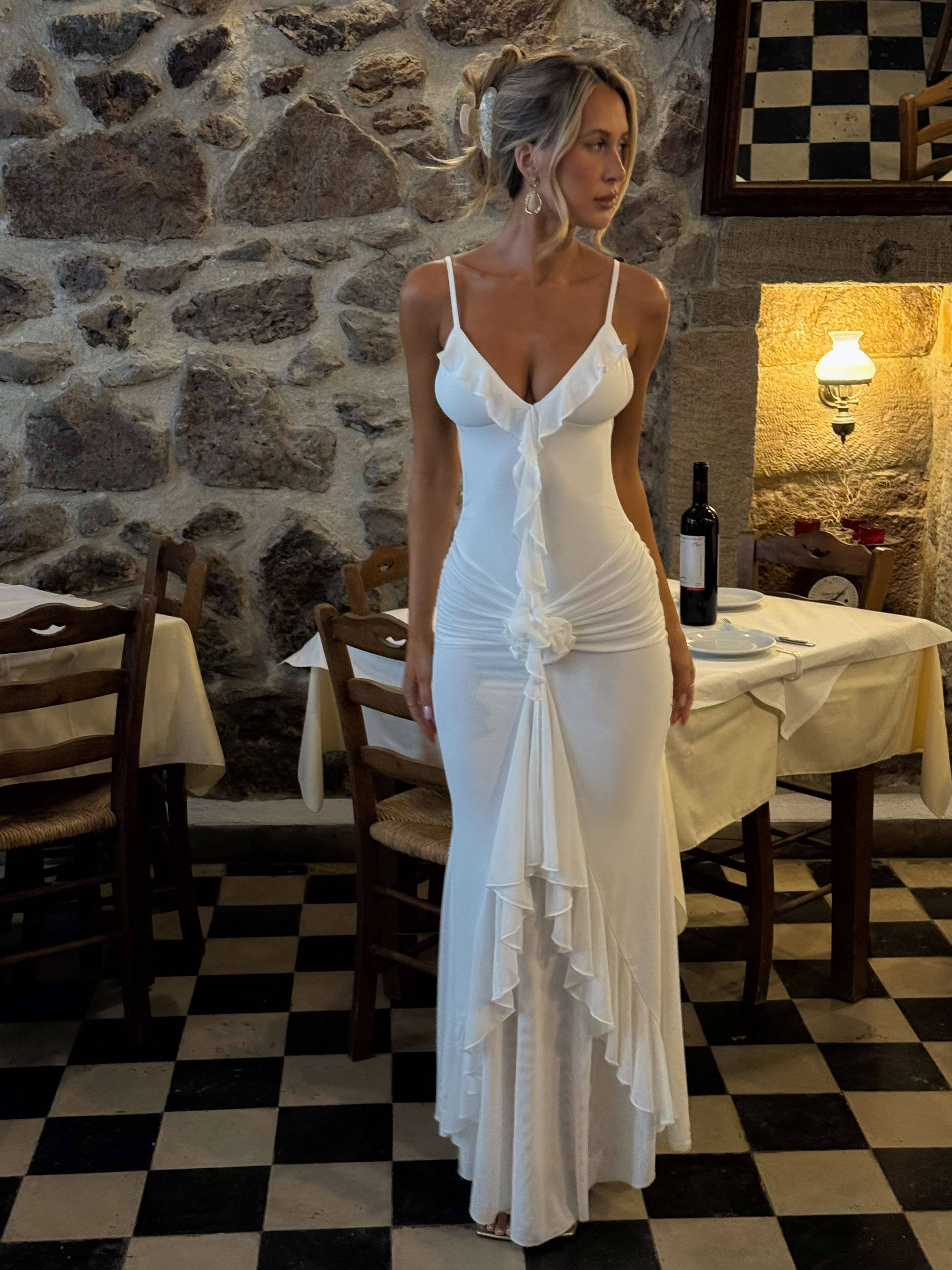 LOUIANNA MAXI DRESS BRIGHT WHITE